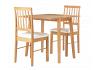 Drop Leaf Table & 2 Chairs, Oak Wood Finish Dining Set 2